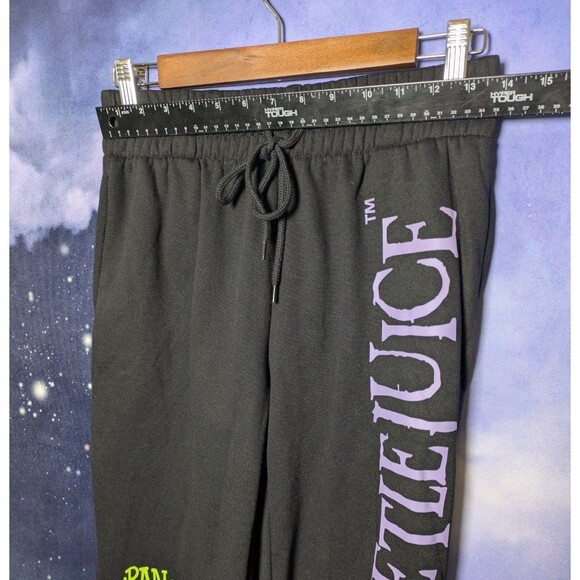 NWOT Beetlejuice Jogger Sweatpants Women XS Halloween Lydia Skulls Goth Emo - Picture 5 of 6